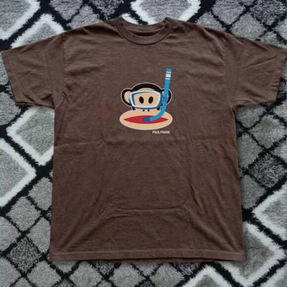 Other - Brown - Cute Snorkel Paul Frank Monkey Cartoon Graphic T-Shirt